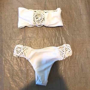 Mikoh macrame bikini - off white ‘bone’ color XS/S
